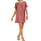 Style & Co Women's Eyelet Flutter Sleeve T-Shirt Dress Purple Size X-Large