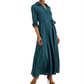 INC International Concepts Women's Belted Maxi Shirtdress Green Size 10