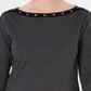 Karen Scott Women's Cotton Studded Boa Neck Top Black Size Petite X-Large