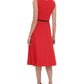 Tommy Hilfiger Women's  Sleeveless MIDI Shirt Dress Dress Red Size 10