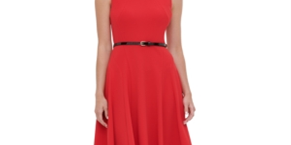 Tommy Hilfiger Women's  Sleeveless MIDI Shirt Dress Dress Red Size 10