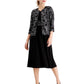 Jessica Howard Women's Long Sleeve MIDI Shift Dress Black Size 12 Petite