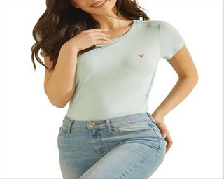 Guess Women's Logo Baby T-Shirt Mint Size Large