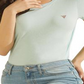 Guess Women's Logo Baby T-Shirt Mint Size Large
