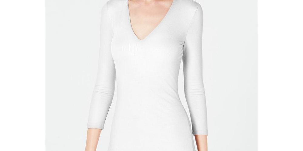 INC International Concepts Women's V Neck Top White Size Petite X-Large