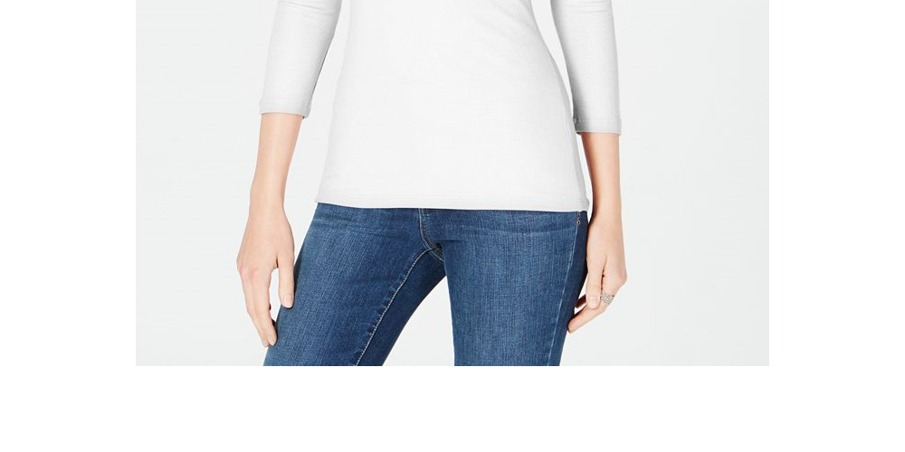 INC International Concepts Women's V Neck Top White Size Petite X-Large