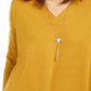 Style & Co Women's V Neck Tunic Sweater Yellow Size Small
