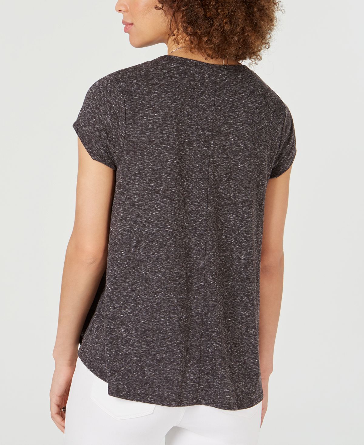 Style & Co Women's Pinwheel Graphic Top Black Size Petite XL