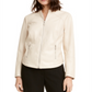 Alfani Women's Faux Leather Moto Jacket White Size L