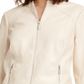 Alfani Women's Faux Leather Moto Jacket White Size L