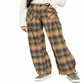 Free People Women's Plaid Pants Beige Multi Size 4