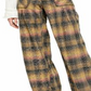 Free People Women's Plaid Pants Beige Multi Size 4