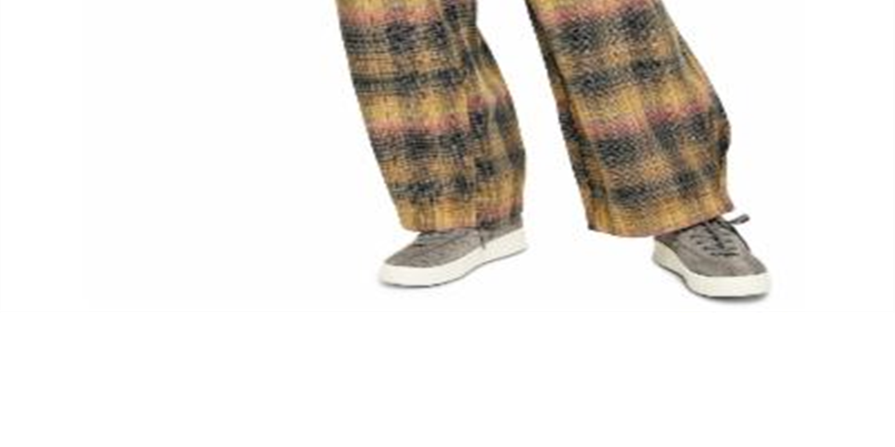 Free People Women's Plaid Pants Beige Multi Size 4