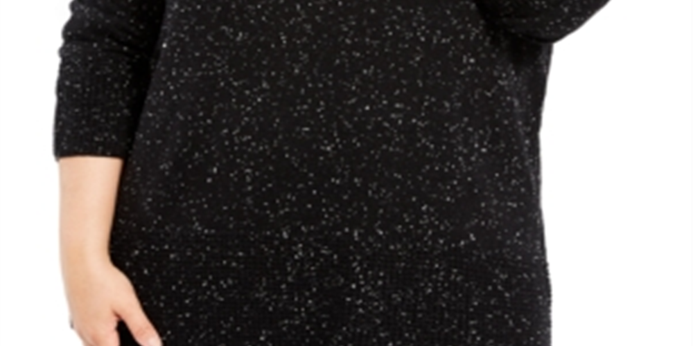 Calvin Klein Women's Space Dye Cowlneck Sweater Black Size 3X