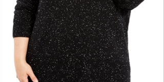 Calvin Klein Women's Space Dye Cowlneck Sweater Black Size 3X