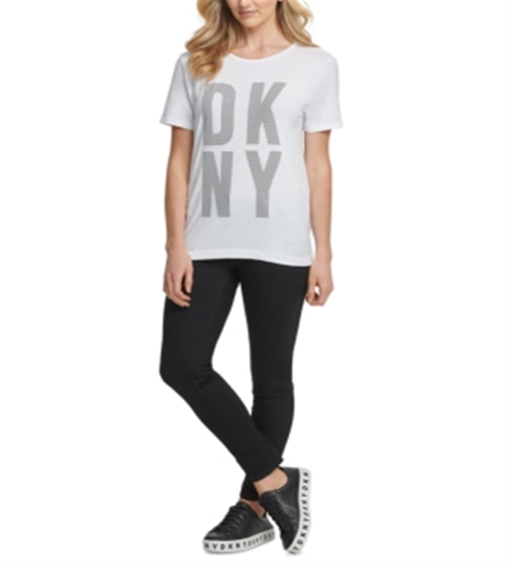DKNY Women's Tricou Alb Regular Fit Top White Size M