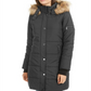 Maralyn & Me Juniors' Faux-Fur-Trim Hooded Puffer Coat Gray Size Large