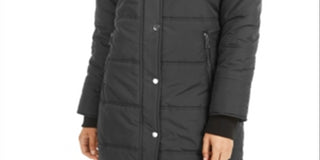 Maralyn & Me Juniors' Faux-Fur-Trim Hooded Puffer Coat Gray Size Large