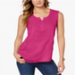 Style & Co Women's Embroidered Top Pink Size Petite