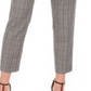 Calvin Klein Women's Plaid Straight Leg Pants Gray Size 8