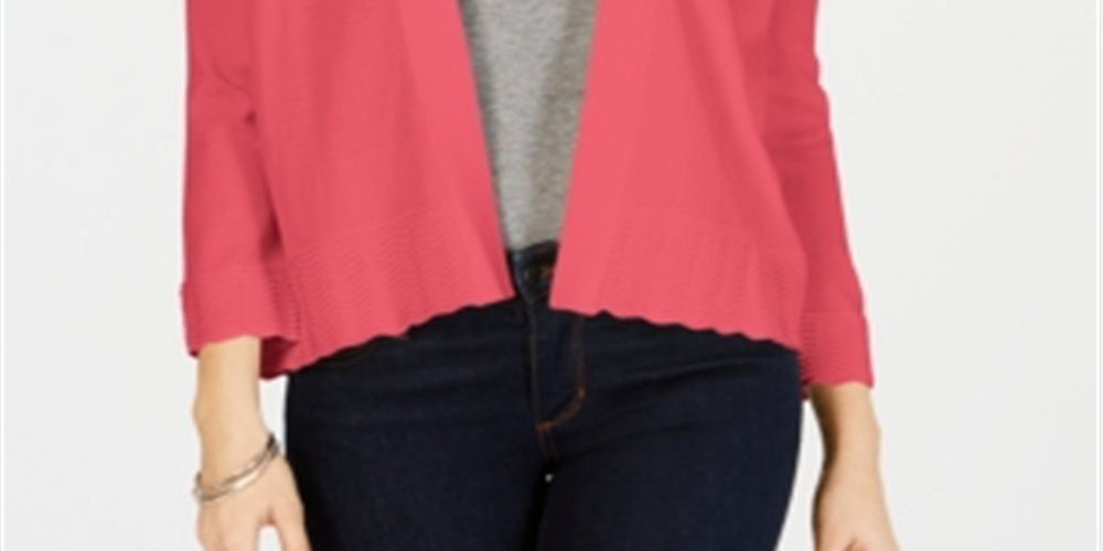 Charter Club Women's Textured Knit Open Red Size X-Large