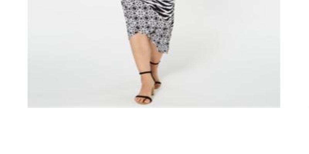 INC International Concepts Women's Animal Print MIDI Dress Black Size Petite M