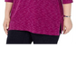 Karen Scott Women's Plus Space Dye 3/4 Sleeve Blouse Purple Size XXL