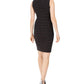 Calvin Klein Women's Polka Dot Stretch Sheath Dress Black Size 8