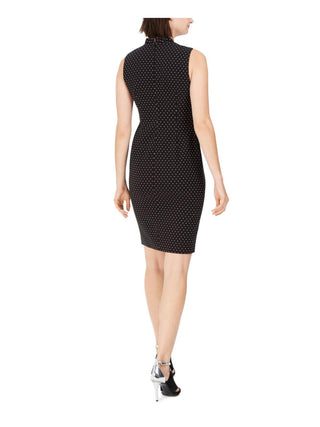 Calvin Klein Women's Polka Dot Stretch Sheath Dress Black Size 8
