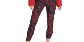 DKNY Women's Sherpa Fleece with Logo Hoodie Red Size Small