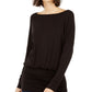 INC WOmen's  Ruched Dolman-Sleeve Top  Black Size -M