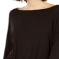 INC WOmen's  Ruched Dolman-Sleeve Top  Black Size -M