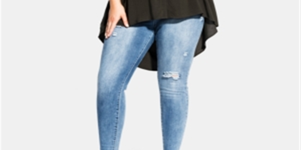 City Chic Women's Fierce High low Shirt -Green Size X-Large