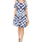 Style & Co Women's Tie Dyed Cold Shoulder Swing Dress Blue Size Petite S