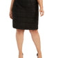 Calvin Klein Women's Plus Tweed Metallic Pencil Skirt Black Size 20W