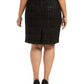 Calvin Klein Women's Plus Tweed Metallic Pencil Skirt Black Size 20W