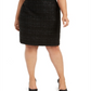 Calvin Klein Women's Plus Tweed Metallic Pencil Skirt Black Size 20W
