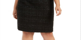 Calvin Klein Women's Plus Tweed Metallic Pencil Skirt Black Size 20W