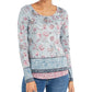 Style & Co Women's Printed Knit Top  Gray Size S
