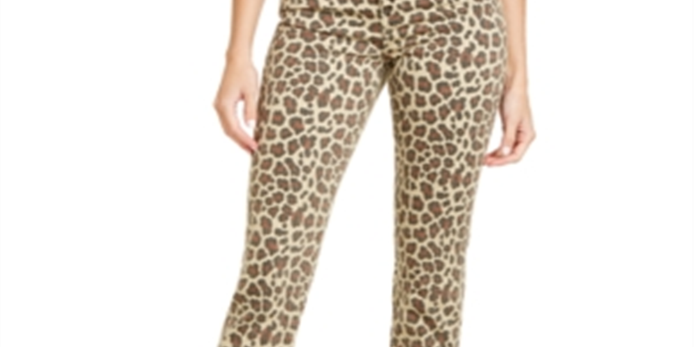 Guess Women's Skinny Fit Animal Print Pant Brown Size -31