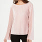 INC International Concepts Women's Velvet Pullover Blouse Pink Size Large