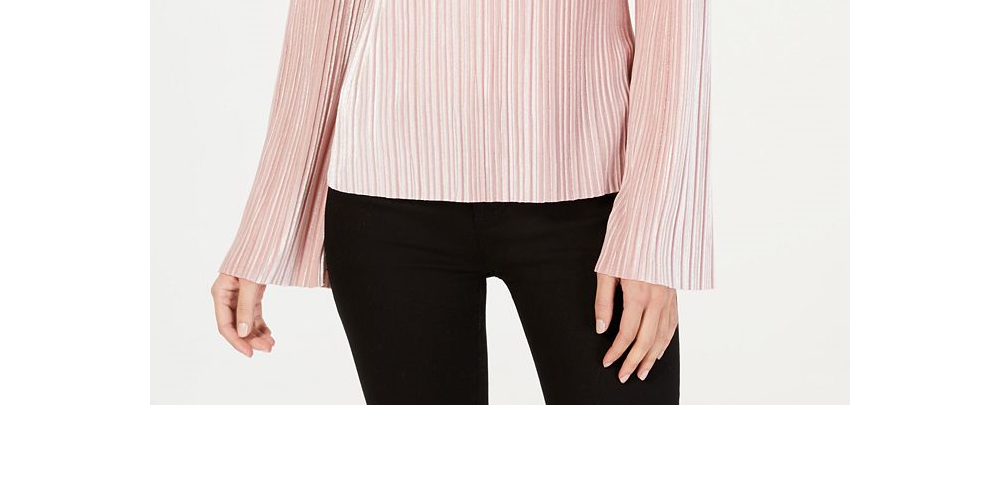 INC International Concepts Women's Velvet Pullover Blouse Pink Size Large