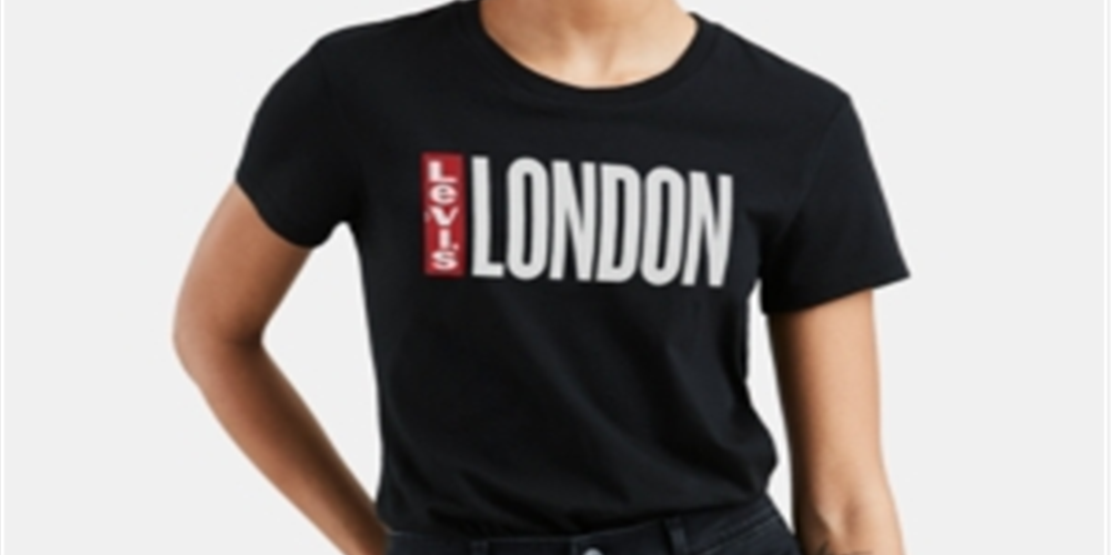 Levi's Women's Batwing Logo Cotton Cities T-Shirt Black Size XL