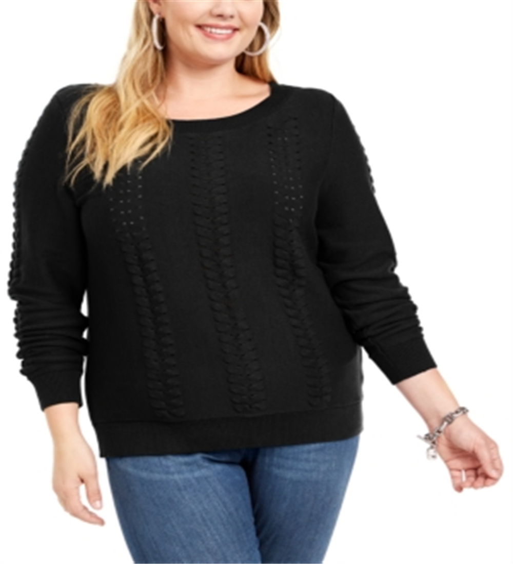 Michael Kors Women's Cable Knit Sweater Black Size 3X