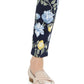 Charter Club Women's Floral Lexington Straight Leg Jeans Blue Size 16