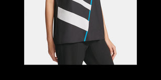DKNY Women's Striped Top Black Size X-Large