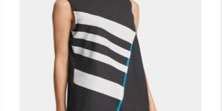 DKNY Women's Striped Top Black Size X-Large