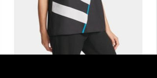 DKNY Women's Striped Top Black Size X-Large