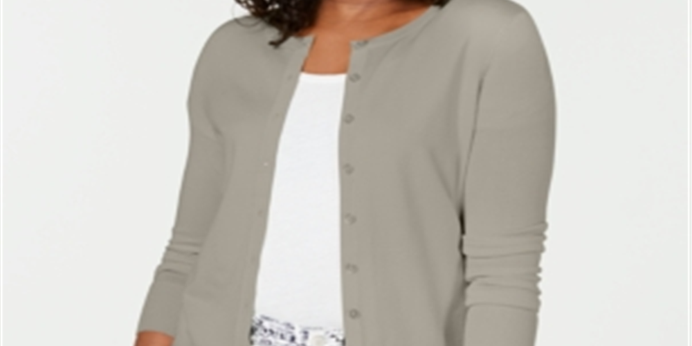 Charter Club Women's Long Sleeve Button Front Cardigan Brown Size X-Small
