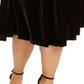 Calvin Klein Women's Plus Velvet Pull on MIDI Skirt Black Size 22W